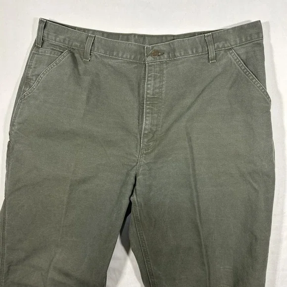 Carhartt Work Pants B11 MOS 42x32 Green Utility Carpenter Dungaree Fit Men's - Picture 4 of 12